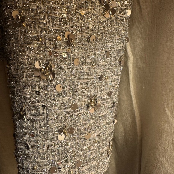 Zara Silver Sequin Cropped Blazer - Picture 5 of 7